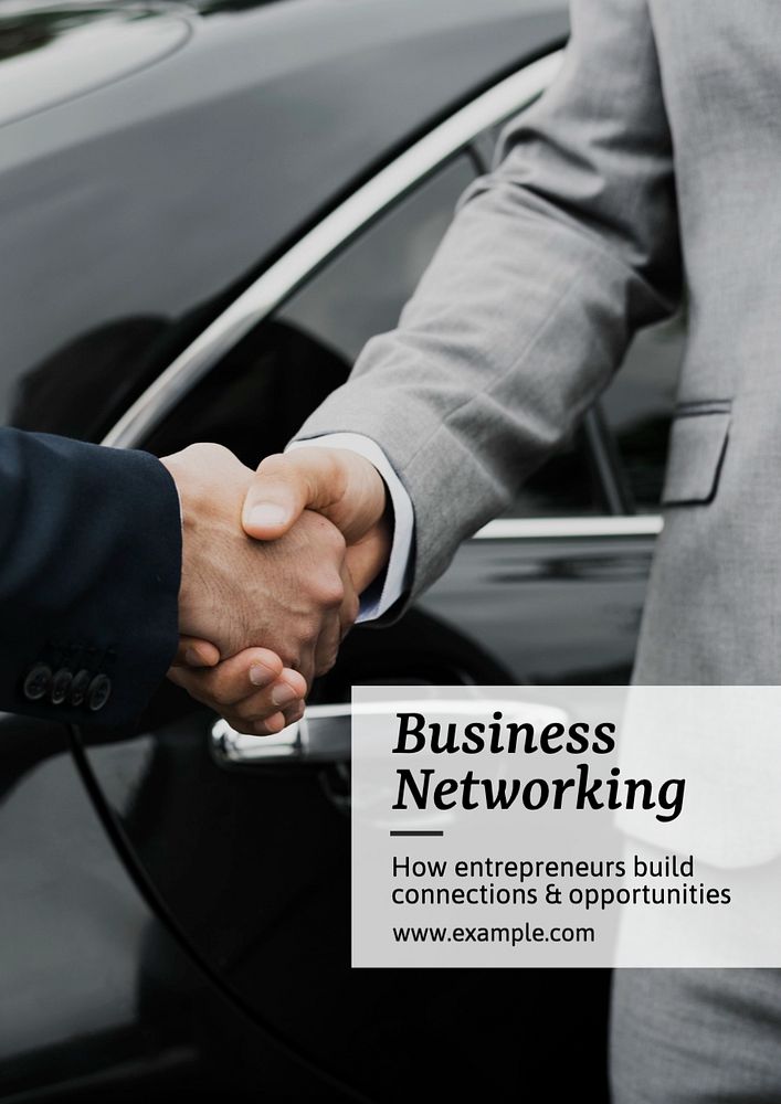 Business networking poster template, editable text and design