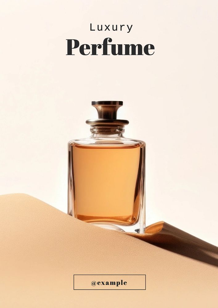 Luxury perfume poster template, editable text and design