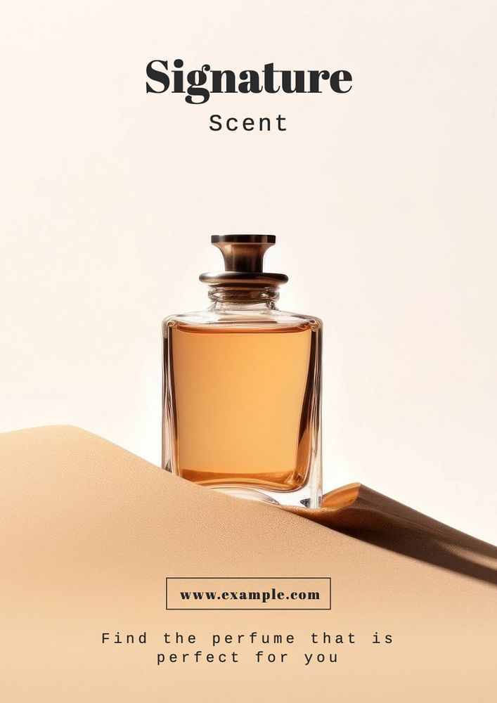 Perfume poster template, editable text and design