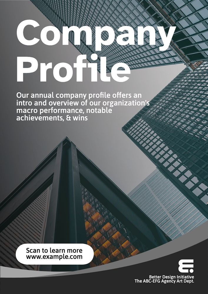 Company profile poster template, editable text and design