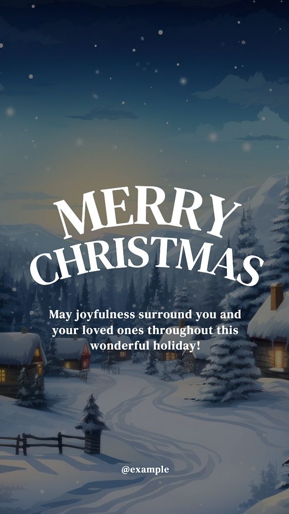 Merry Christmas Instagram story template, editable text