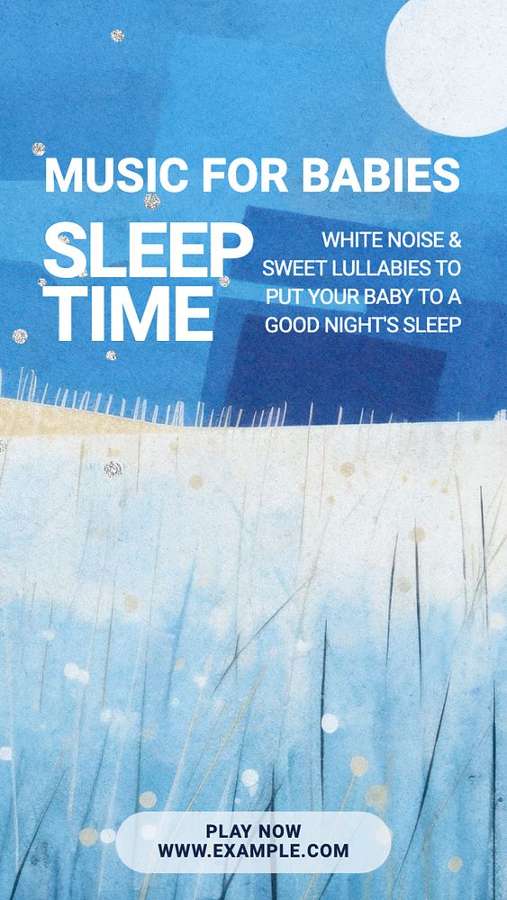 Baby's sleep music Instagram story template, editable text