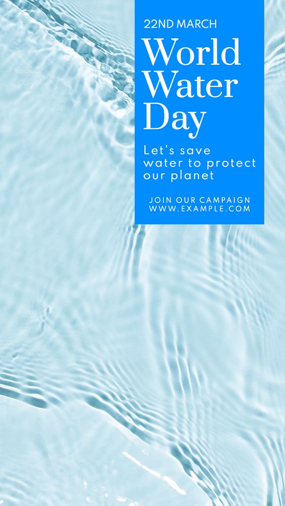 World water day Facebook story template, editable design