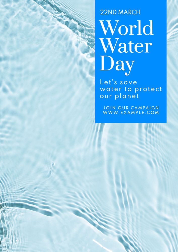 World water day poster template, editable text and design