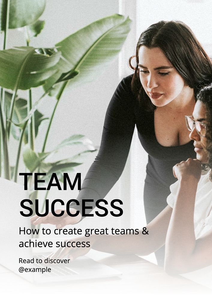 Team success poster template, editable text and design