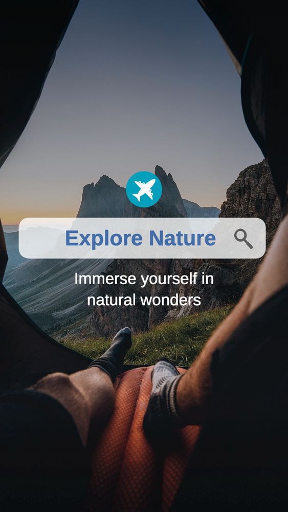 Explore nature Instagram story template, editable text