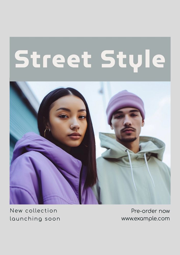 Street style poster template, editable text and design