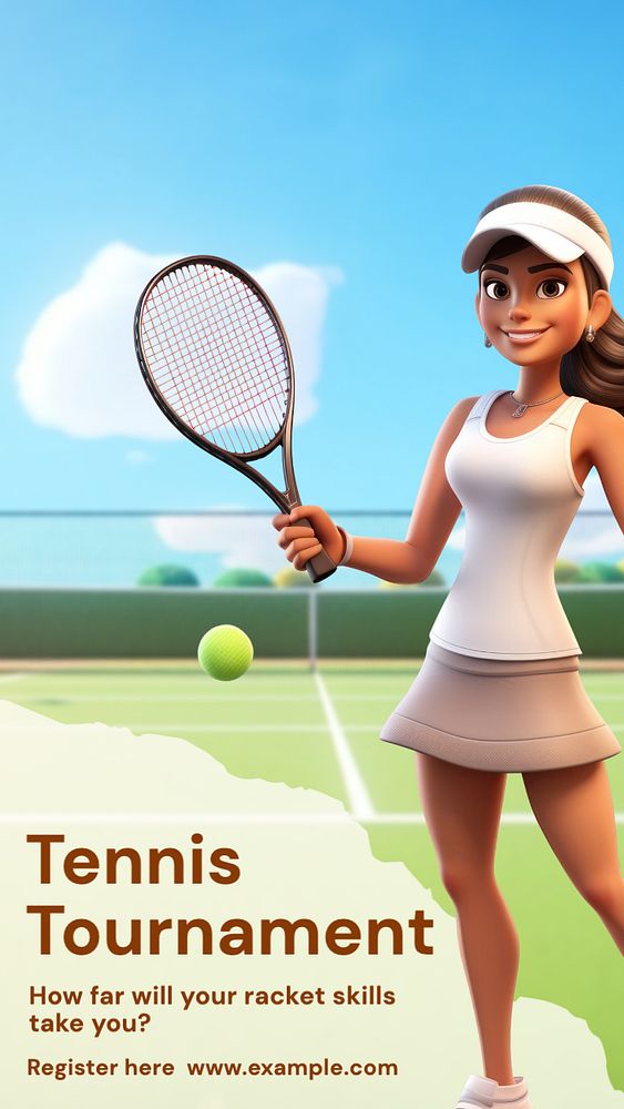 Tennis tournament Instagram post template, editable text