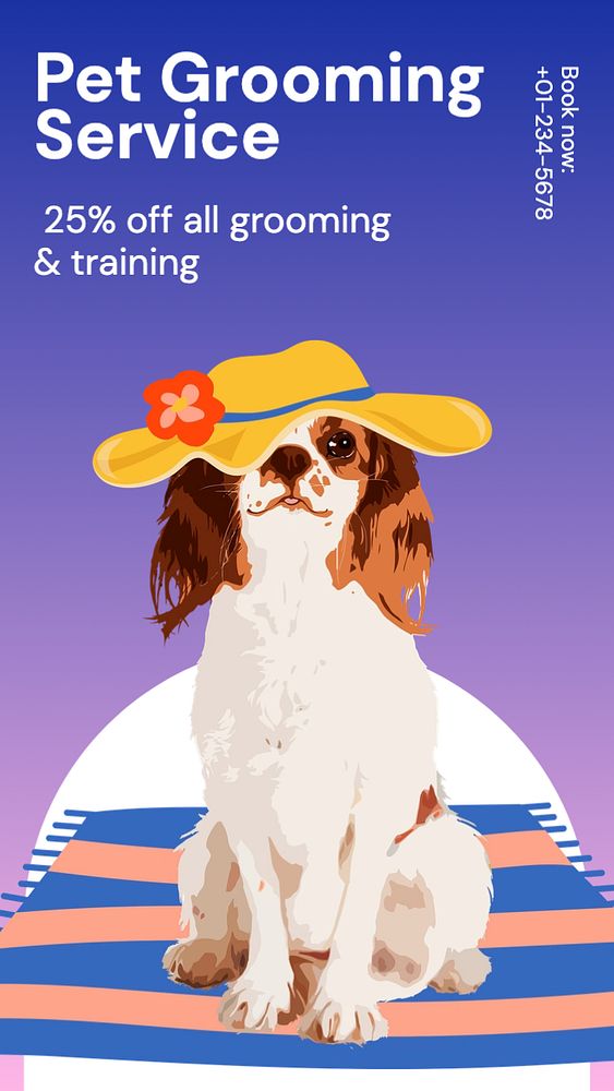 Pet grooming Instagram story template, editable design