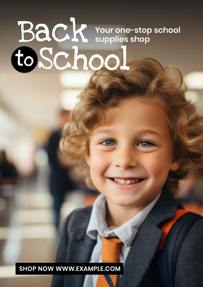 Back to school poster template, editable text and design