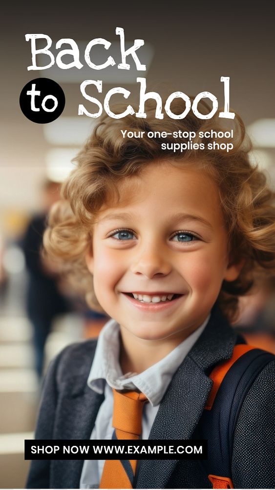 Back to school Instagram story template, editable text