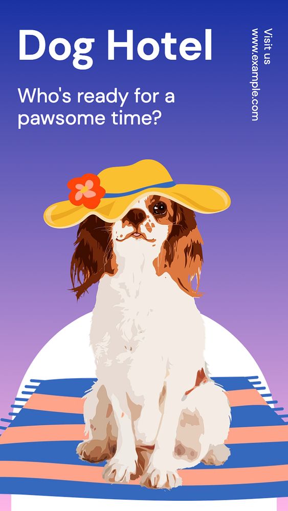 Dog hotel Instagram story template, editable design