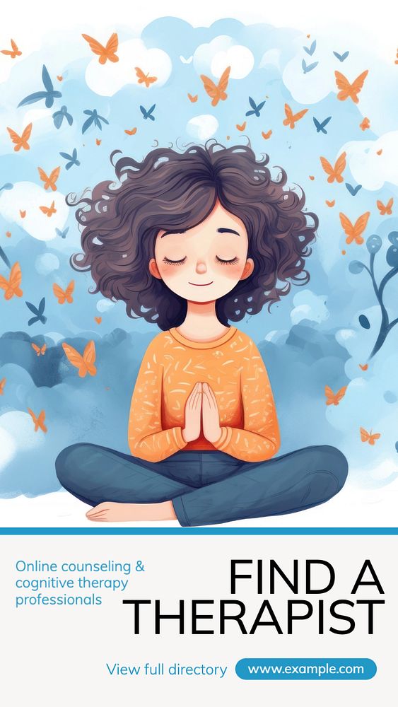 Find a therapist Instagram story template, editable text