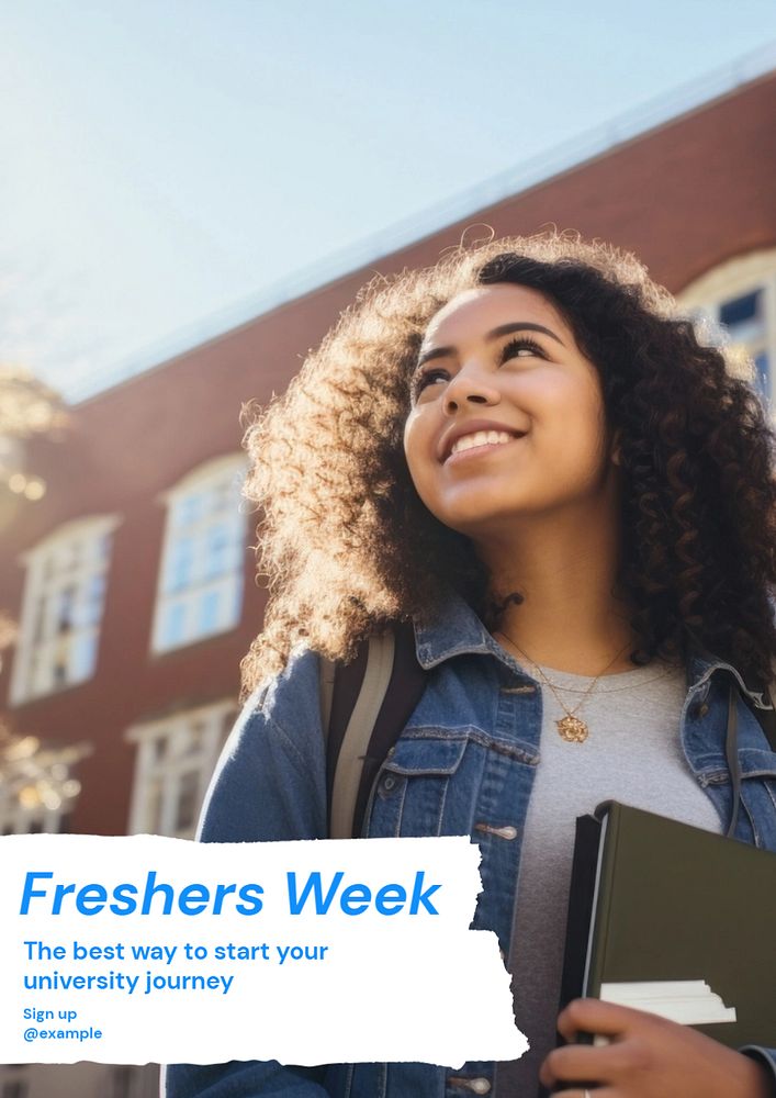 Freshers week poster template, editable text and design