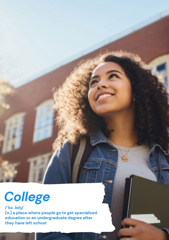 College poster template, editable text and design