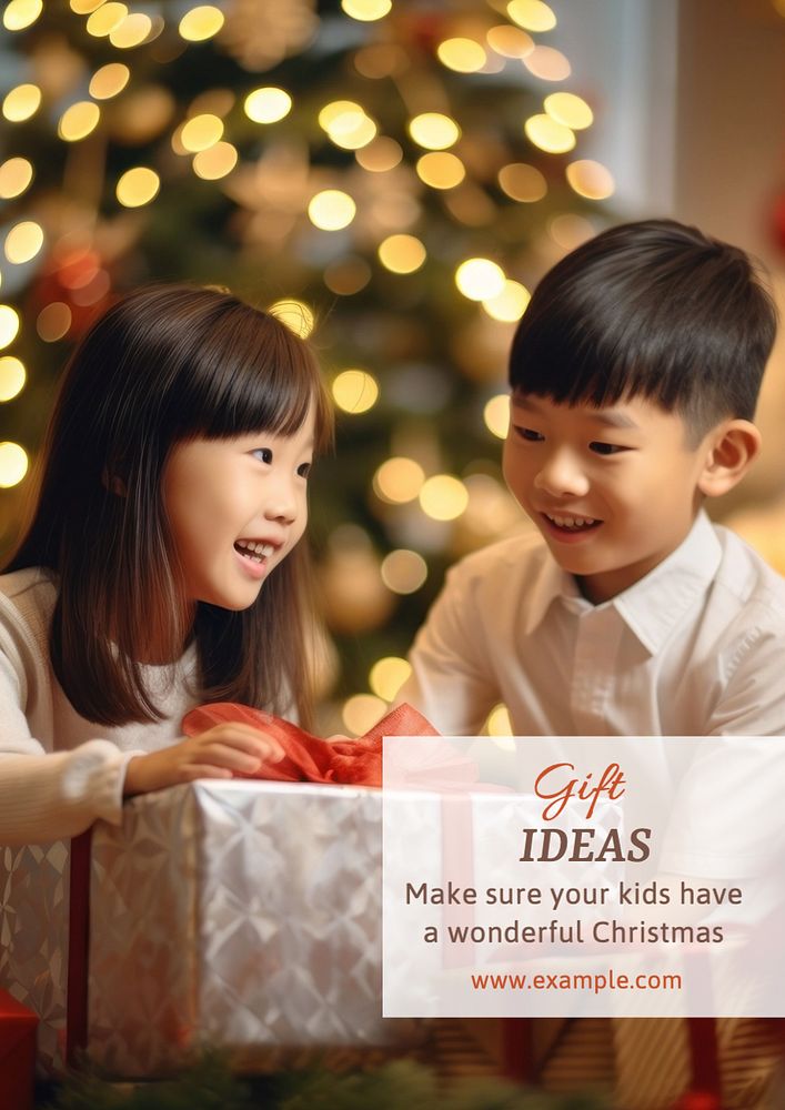 Gift ideas poster template, editable text and design