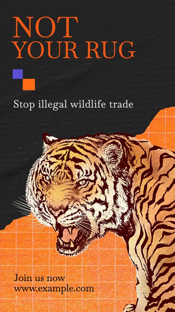 Stop wildlife trade Instagram story template, editable design