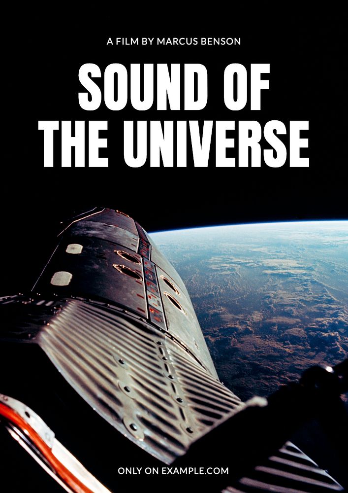 Sound of universe poster template, editable text and design