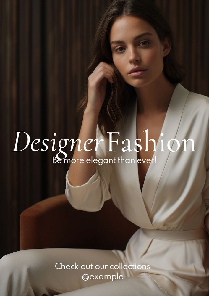 Designer fashion poster template, editable text and design