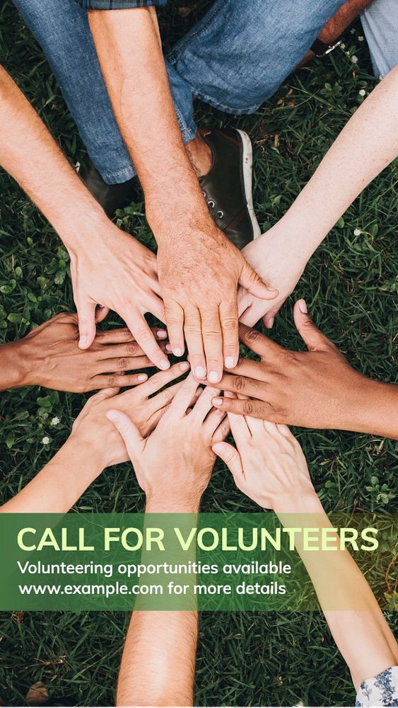 Call for volunteers Instagram post template, editable text