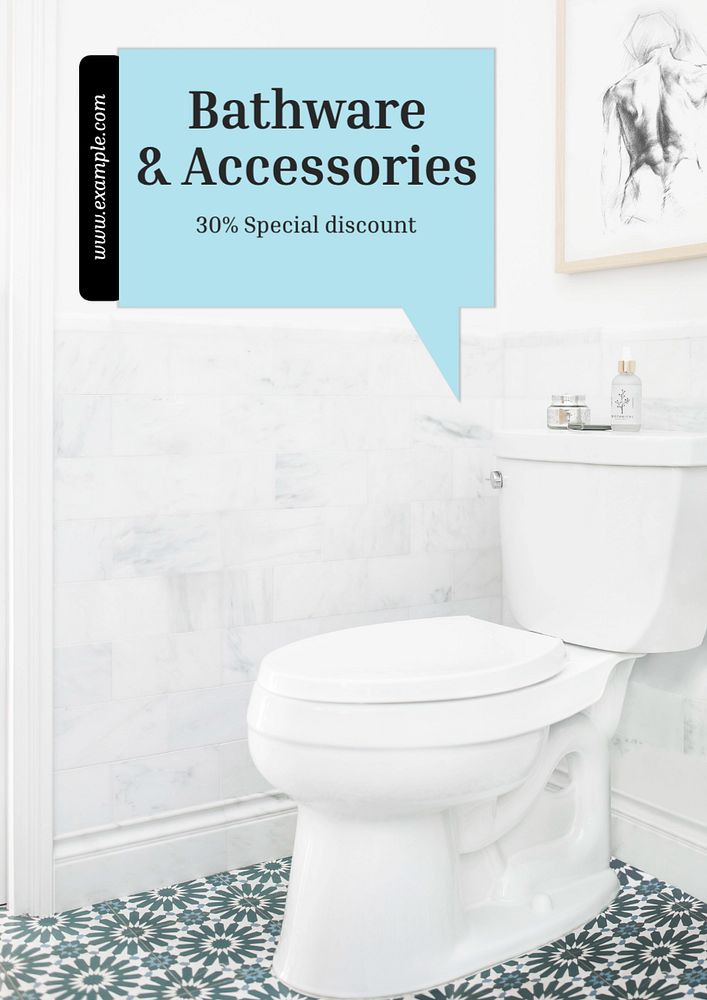 Bathware poster template, editable text and design