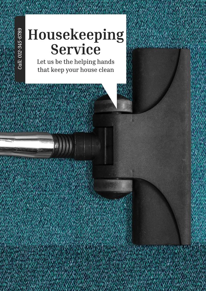 Housekeeping service poster template, editable text and design