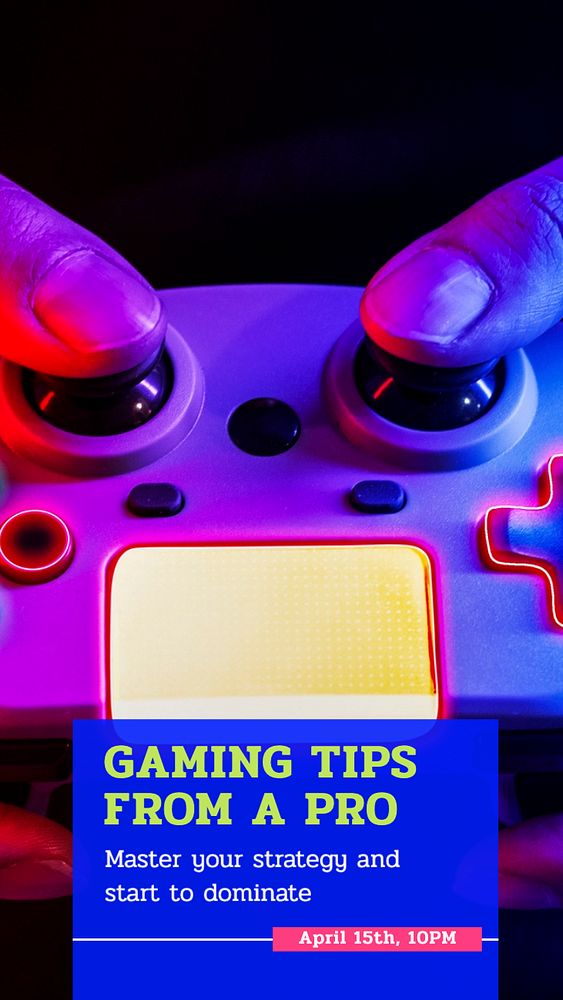 Gaming tips Instagram post template, editable text