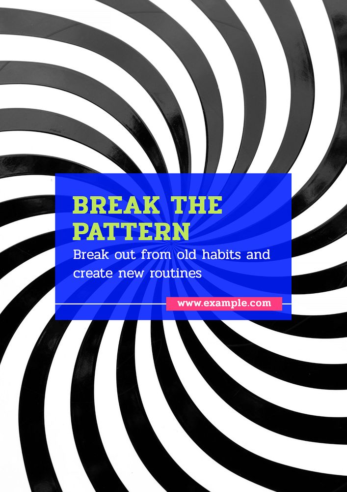 Break the pattern poster template, editable text and design