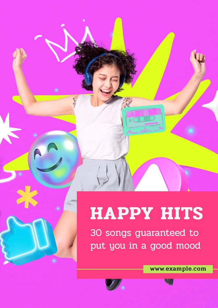 Hit music poster template, editable text and design