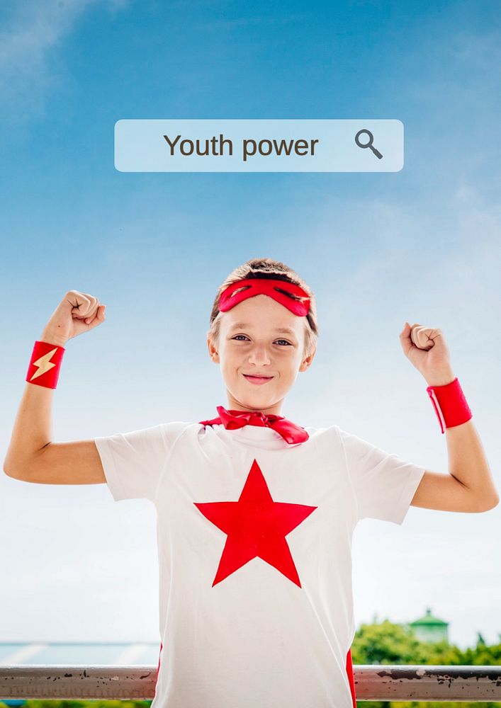 Youth power poster template, editable text and design