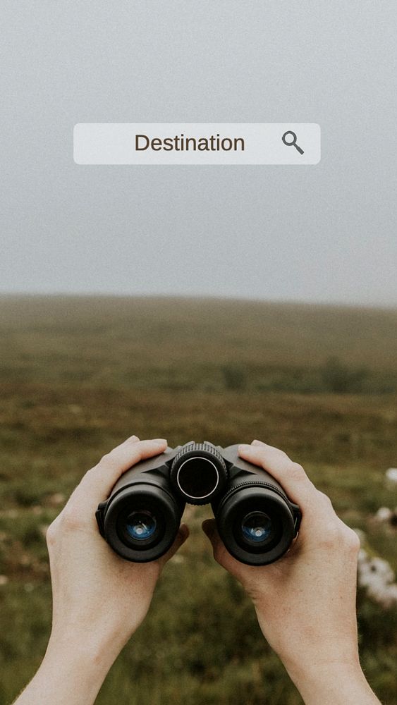 Destination Instagram story template, editable text