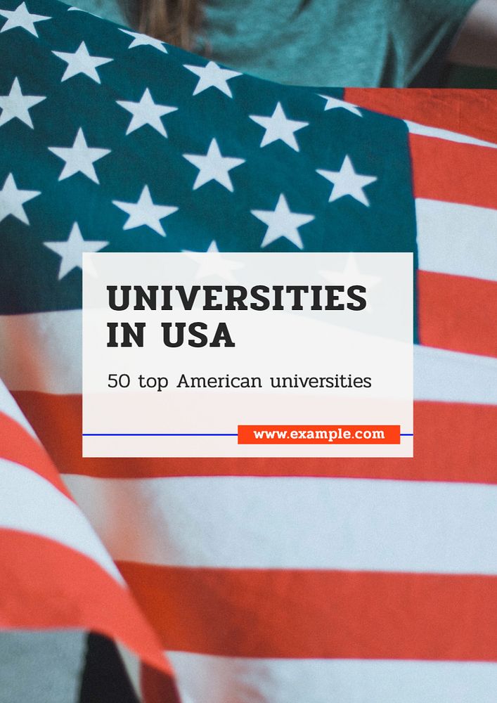 Study in USA poster template, editable text and design