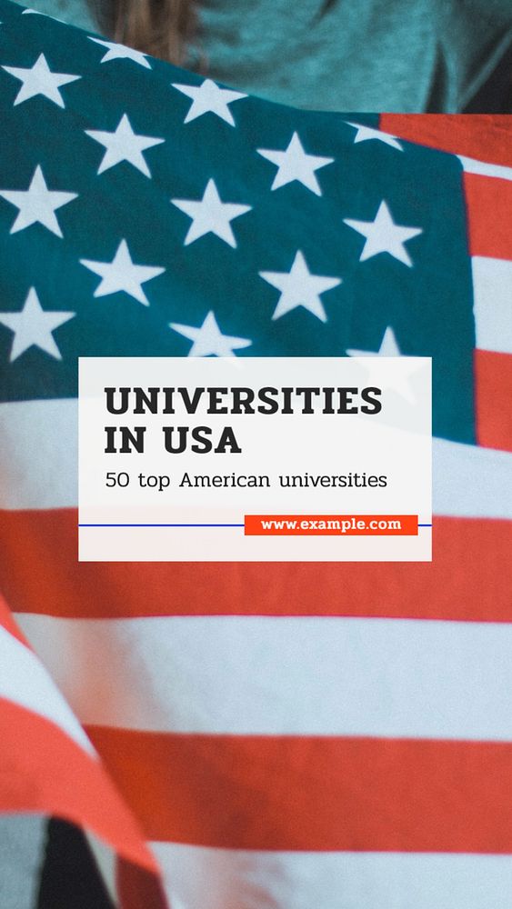 Study in USA Instagram post template, editable text