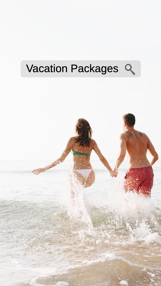 Vacation packages Instagram story template, editable text