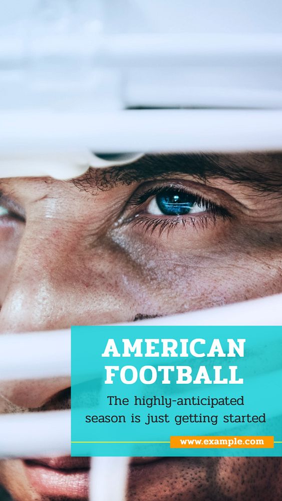 American football Instagram post template, editable text