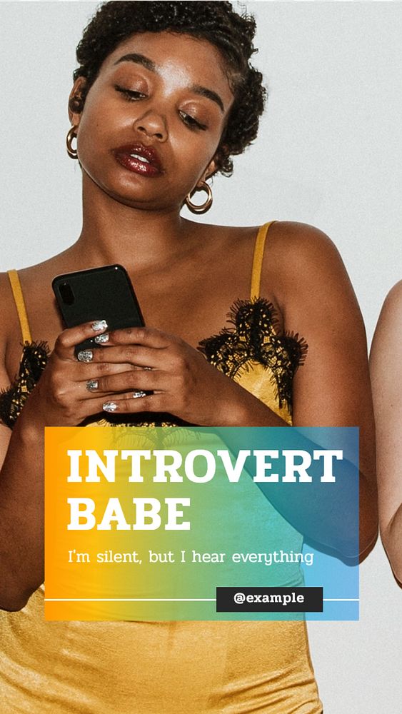 Introvert personality Instagram post template, editable text