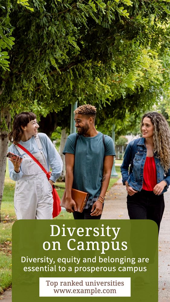 Diversity on campus Facebook story template, editable design