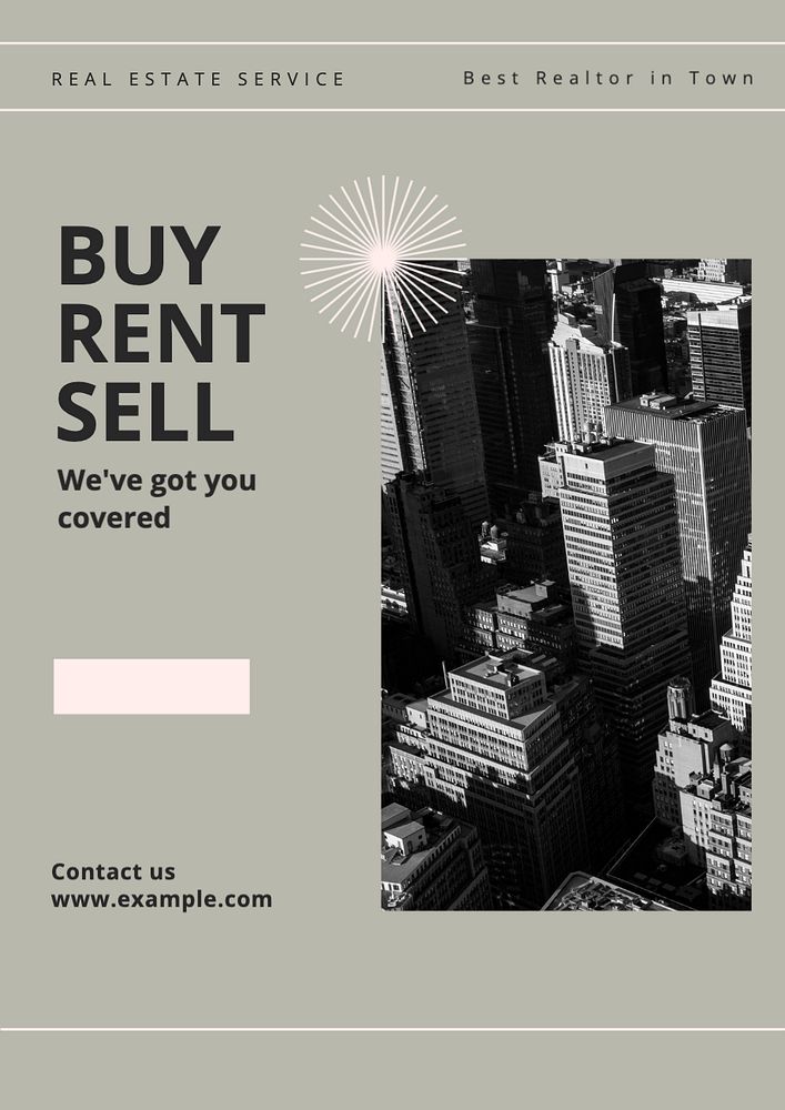 Real estate poster template, editable text and design