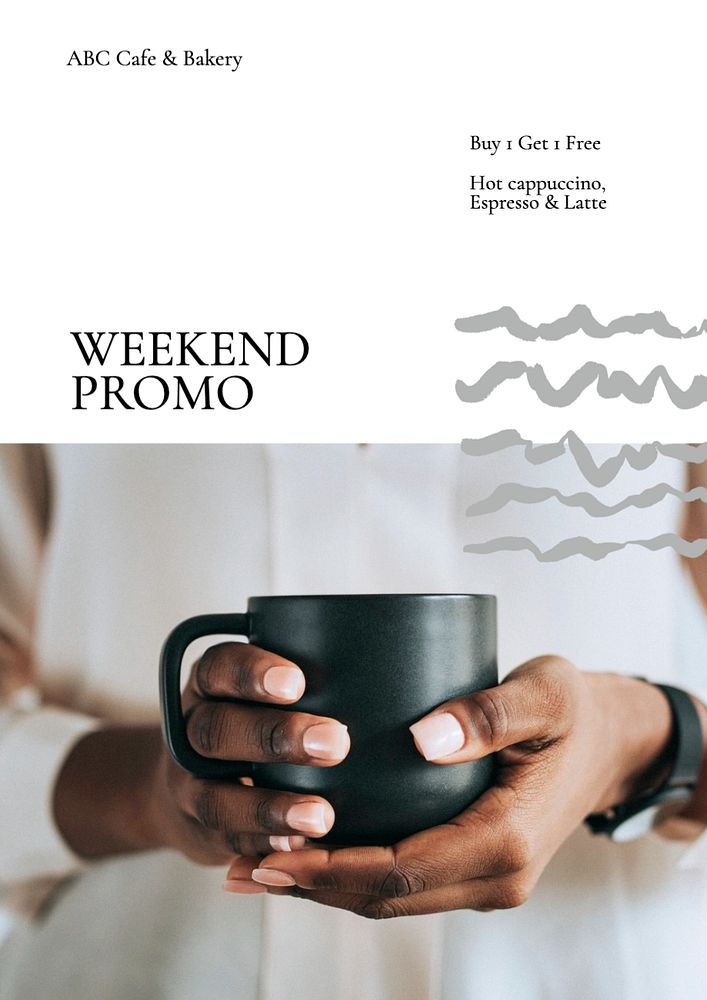 Weekend promotion poster template, editable text and design