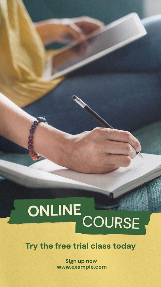 Online course Instagram post template, editable text