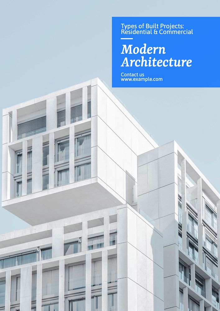 Modern architecture poster template, editable text and design