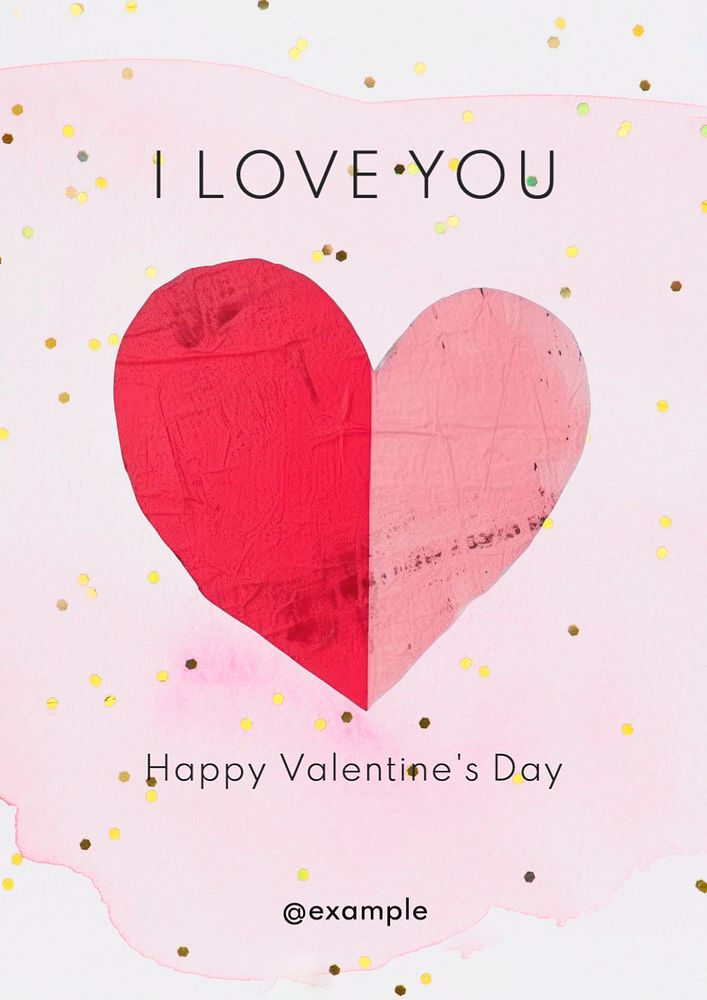 I love you poster template, editable text and design