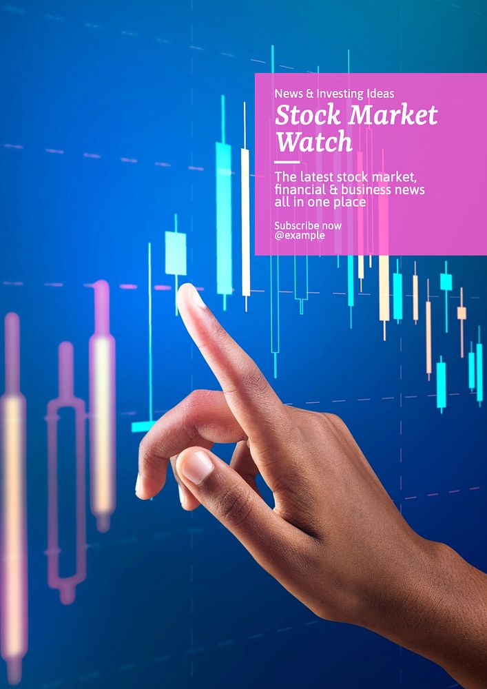 Stock Market Watch poster template, editable text and design