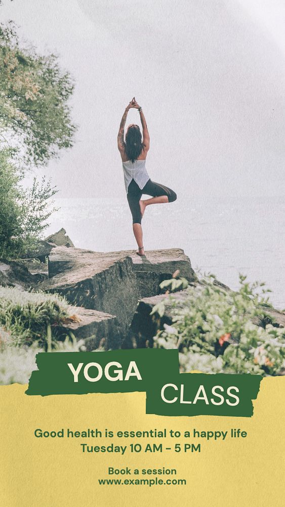 Yoga class Instagram post template, editable text