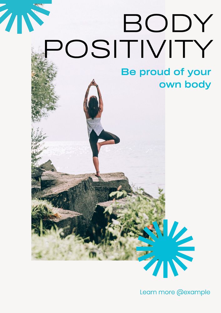 Body positivity poster template, editable text and design