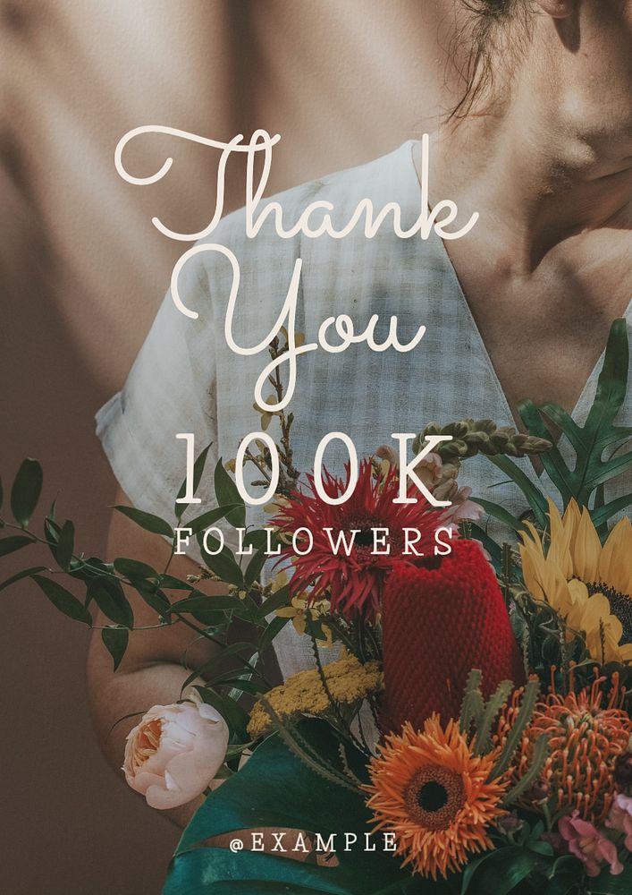 Thank you followers editable poster template