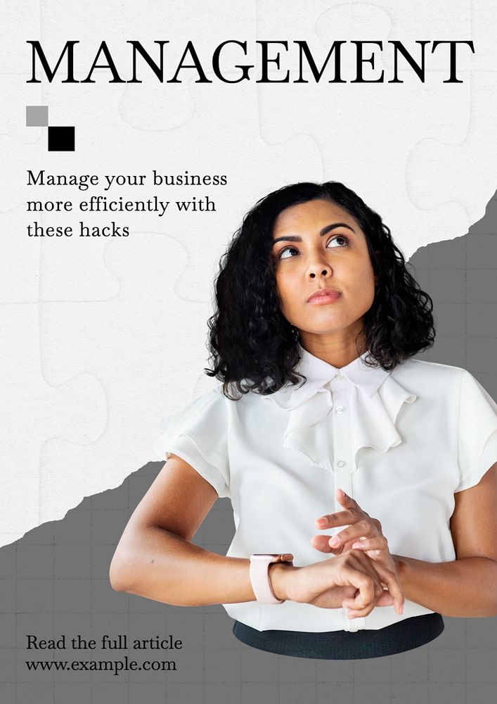 Management poster template, editable text and design