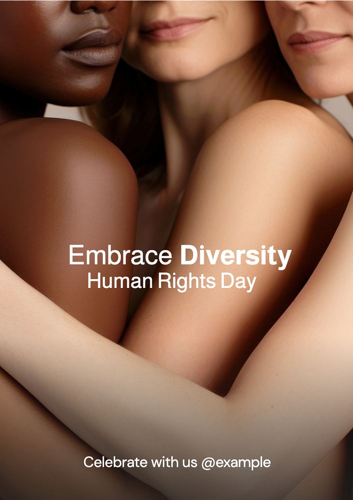 Embrace diversity poster template, editable text and design