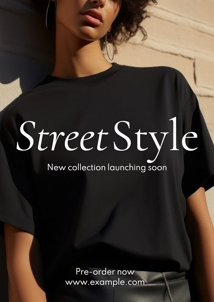 Street style poster template, editable text and design