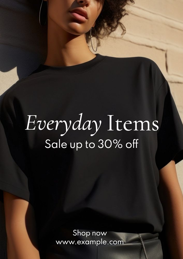 Everyday items poster template, editable text and design